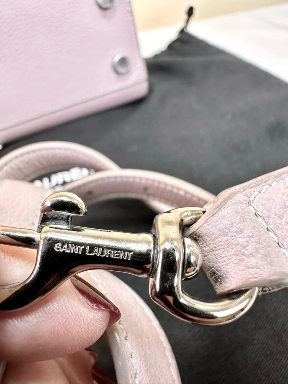 Saint Laurent Sac de Jour Baby Bag Rose Pink removable crossbody strap COA - Picture 13 of 13